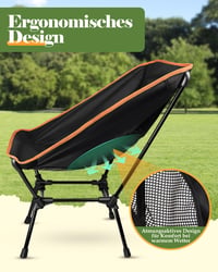Scaun de camping pliabil Rgaden, material textil tip plasă, ușor și respirabil, scaun portabil pentru drumeții în aer liber 3