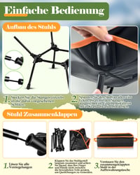 Scaun de camping pliabil Rgaden, material textil tip plasă, ușor și respirabil, scaun portabil pentru drumeții în aer liber 6