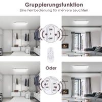 Panou LED RGB pentru tavan, reglabil, cu 8 culori și lumină albă caldă 3000K, pentru sufragerie, birou, bucătărie, 30x30 cm 7