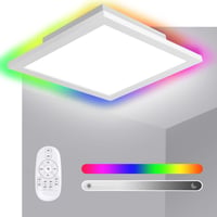 Panou LED RGB pentru tavan, reglabil, cu 8 culori și lumină albă caldă 3000K, pentru sufragerie, birou, bucătărie, 30x30 cm 1