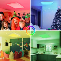 Panou LED RGB pentru tavan, reglabil, cu 8 culori și lumină albă caldă 3000K, pentru sufragerie, birou, bucătărie, 30x30 cm 2