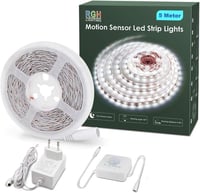 RGH LIGHTING 5m LED szalag mozgásérzékelővel, hideg fehér 6000K, öntapadós, időzítővel 1
