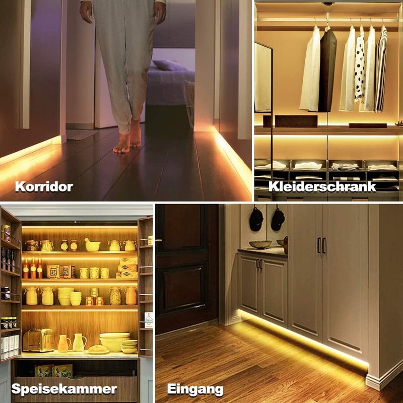 RGH LIGHTING 5m LED szalag mozgásérzékelővel, meleg fehér 3000K, öntapadós