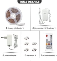 RGH LIGHTING 5M meleg fehér LED szalag dimmelhető távirányítóval, időzítő funkcióval 7