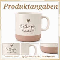 Keramička šalica za omiljenu kolegicu s natpisom i srcem, poklon za rastanak, promjenu posla, mirovinu, uredski poklon, zahvala kolegici 3