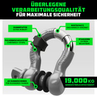 Rhino USA 19 mm D-črmeň 2 ks – Pevnosť v ťahu 18 983 kg, na odťah a off-road 2