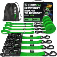 Rhino USA racsnis rögzítő heveder készlet 4 db - 4 cm x 2,4 m, 2000 kg - zöld 1