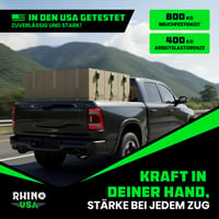 Upínacie popruhy s račňou Rhino USA (4 ks) – 2,5 cm x 4,6 m, nosnosť 800 kg, zelené, s S-háčikmi, na nákladné autá a upevnenie nákladu 7