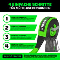 Rhino USA Ťažné lano 7,6 cm x 9,1 m - 13 600 kg pevnosť v ťahu - Offroad lano pre terénne autá, UTV, ATV - Čierne 6