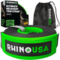 Rhino USA Ťažné lano 7,6 cm x 9,1 m - 13 600 kg pevnosť v ťahu - Offroad lano pre terénne autá, UTV, ATV - Čierne 1