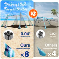 Rhino Valley 10x10 FT Strandos Napvédő Sátor UPF50+ UV Szűrő Fekete Kókuszpálma Mintával Strand Árnyékoló Shelter Kemping Napellenző 2