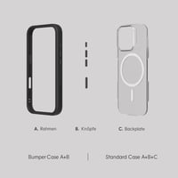 RhinoShield Mod NX MagSafe iPhone 16 Pro Max védőtok, moduláris, platina szürke, 3,5m esésálló 7