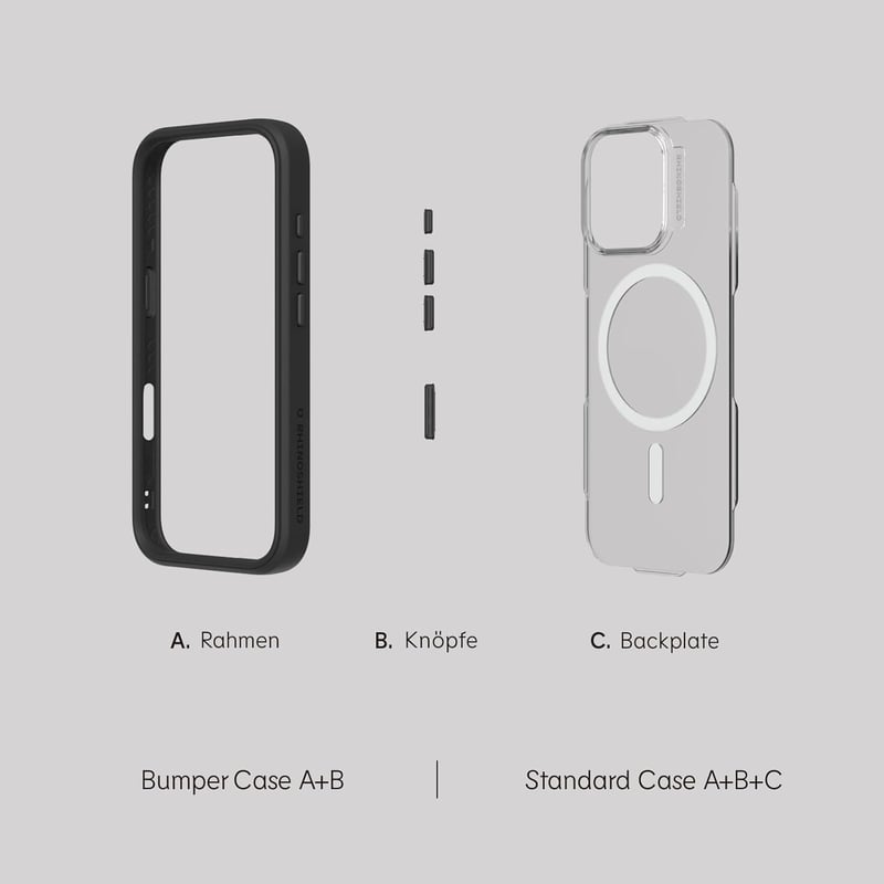 RhinoShield Mod NX MagSafe iPhone 16 Pro Max védőtok, moduláris, platina szürke, 3,5m esésálló