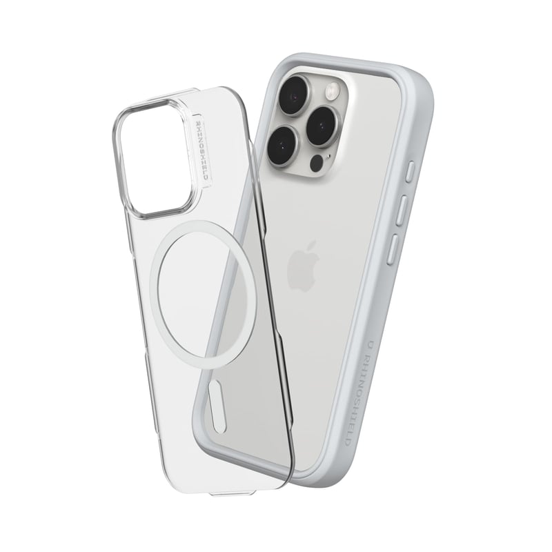 RhinoShield Mod NX MagSafe maska za iPhone 16 Pro Max, modularna, platinasto siva, otporna na padove s 3,5 m