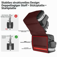 Cyklistická taška na nosič Rhinowalk 50L, dvojitá bočná taška na zadný nosič s držadlom, čierna 4
