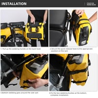 Rhinowalk Vízálló Motoros Táska Oldaltáska 15L Gyorskioldós Rögzítéssel Legtöbb Motorhoz Kompatibilis Fekete 1 db 6