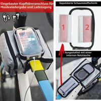 Rhinowalk taška na rám bicykla s držiakom na telefón, vodotesná, s magnetickým uzáverom – cyklistická taška na hornú rámovú rúrku 4