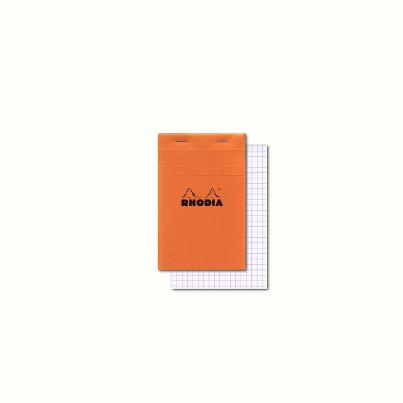 Bloc notes capsat Rhodia N°18, A4 21x29,7 cm, pătrățele, cu copertă portocalie