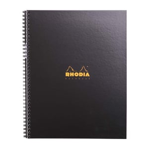 Spiralni blok Rhodia Rhodiactive Office A4+, kvadratići, 9 rupa, 160 stranica, 90 g - crni
