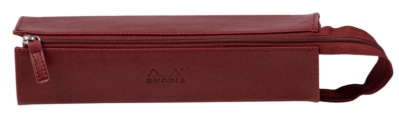 Puzdro na perá Rhodia Rhodiarama, 23x5x5 cm, dlhý zips, umelá koža, bordová červená