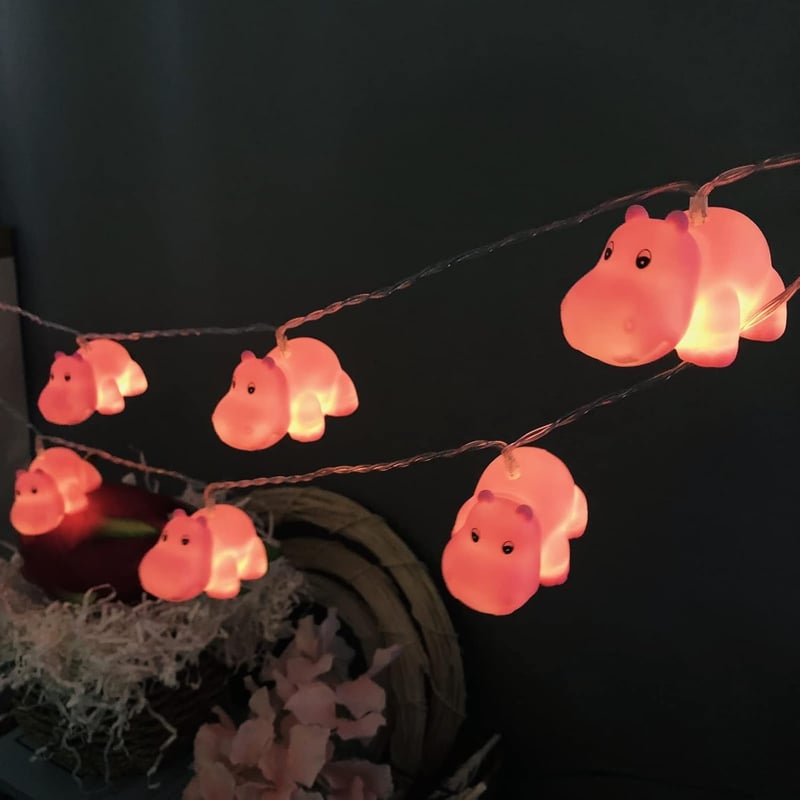 Riaxuebiy Hippo LED Fényfüzér Elemmel Működő Dekorációs Lámpa