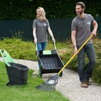 Cărucior de grădină și menajer Ribimex PRCG65, 65L, structură din polipropilenă, 2 roți din plastic, mâner ergonomic, cu suport pentru mătură 3