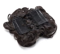Rich Choices príčesok v tvare drdola so štipcom, kučeravý, vlnitý, príčesok do vlasov, vypnutý účes, chignon, zapletaný chvost, tmavohnedý 3