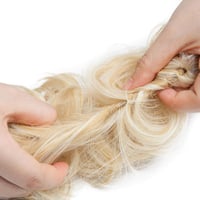 Rich Choices čelenka scrunchie gumička do vlasov doplnok na drdol vlnité kučeravé syntetické vlasy príčesok zlatá blond mix odtieň bleach blonde vlasová ozdoba gumička do vlasov 2