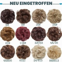 Rich Choices čelenka scrunchie gumička do vlasov doplnok na drdol vlnité kučeravé syntetické vlasy príčesok zlatá blond mix odtieň bleach blonde vlasová ozdoba gumička do vlasov 6
