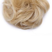Rich Choices čelenka scrunchie gumička do vlasov doplnok na drdol vlnité kučeravé syntetické vlasy príčesok zlatá blond mix odtieň bleach blonde vlasová ozdoba gumička do vlasov 5