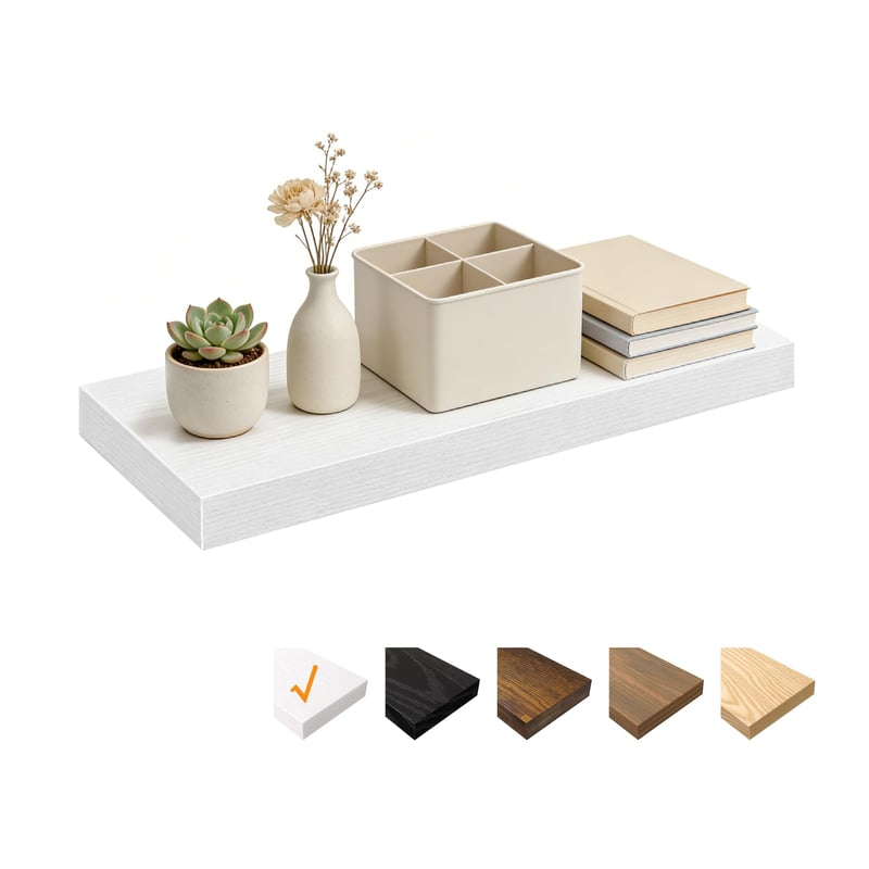 Raft de perete alb RICHER HOUSE, 60 x 23,5 x 3,8 cm, raft de perete din MDF, 1 bucată