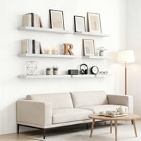Raft de perete alb RICHER HOUSE, 60 x 23,5 x 3,8 cm, raft de perete din MDF, 1 bucată 2