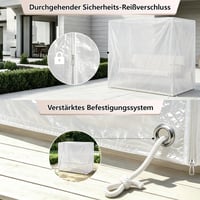 Husă pentru balansoar de grădină cu 3 locuri RICHIE, cu fermoar, impermeabilă, rezistentă la praf, husă de protecție transparentă – 215x150x150 cm 4
