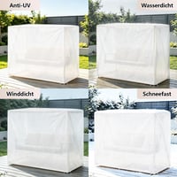Husă pentru balansoar de grădină cu 3 locuri RICHIE, cu fermoar, impermeabilă, rezistentă la praf, husă de protecție transparentă – 215x150x150 cm 6