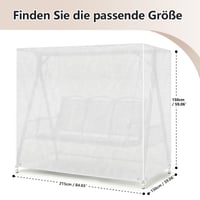 Husă pentru balansoar de grădină cu 3 locuri RICHIE, cu fermoar, impermeabilă, rezistentă la praf, husă de protecție transparentă – 215x150x150 cm 2