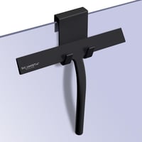 Set racletă pentru duș RICHMIRTH 23 cm - Ștergător de geamuri din silicon pentru curățarea sticlei din baie, cu mâner din oțel inoxidabil, negru 1