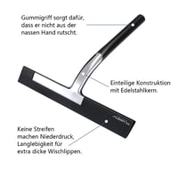 Set racletă pentru duș RICHMIRTH 23 cm - Ștergător de geamuri din silicon pentru curățarea sticlei din baie, cu mâner din oțel inoxidabil, negru 3