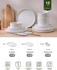 Richmount Nebula 18 részes porcelán készlet 6 személyre, fehér 2