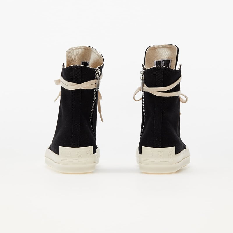 Rick Owens DRKSHDW Fogachine Denim magas szárú fekete cipő EU42