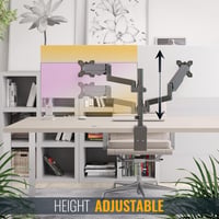 RICOO Dual Monitor Tartó 13-32 Colos Képernyőkhöz Asztali Konzol TS9611 - Monitor Mount TS9611 5