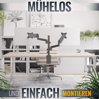RICOO Dual Monitor Tartó 13-32 Colos Képernyőkhöz Asztali Konzol TS9611 - Monitor Mount TS9611 2