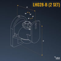 RICOO LH028 fali hangszóró tartó, forgatható/dönthető, 2 db - fekete 8