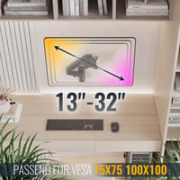 Braț de perete pentru monitor RICOO S4411 cu arc pe gaz, înclinabil, rotativ, 13-32", VESA 75/100 6