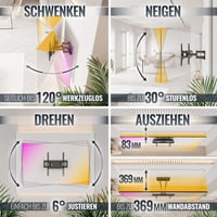 RICOO S6244 Otočný a výklopný nástenný držiak na TV pre 32-55 palcové VESA 200x200-400x400 univerzálne LED LCD OLED QLED obrazovky, flexibilné rameno, 60 kg 3