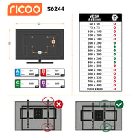 RICOO S6244 Otočný a výklopný nástenný držiak na TV pre 32-55 palcové VESA 200x200-400x400 univerzálne LED LCD OLED QLED obrazovky, flexibilné rameno, 60 kg 7