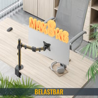 Suport braț pentru monitor RICOO TS5711, stand de birou pentru ecrane de 13-34 inchi, compatibil VESA 75 și 100, sistem de fixare pe birou pentru monitor 5