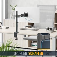 Suport braț pentru monitor RICOO TS5711, stand de birou pentru ecrane de 13-34 inchi, compatibil VESA 75 și 100, sistem de fixare pe birou pentru monitor 6