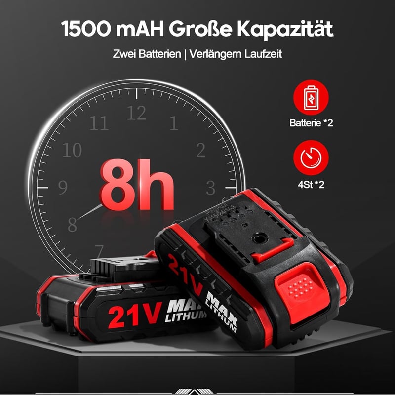 Ricyea 21V-os Csempevibrációs Készülék 5 Sebességgel, 130mm Tapadókoronggal, 0,2-1,2m Csempékhez, Fali Burkolatokhoz - 2 Akkumulátorral és T
