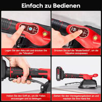 Ricyea 21V-os Csempevibrációs Készülék 5 Sebességgel, 130mm Tapadókoronggal, 0,2-1,2m Csempékhez, Fali Burkolatokhoz - 2 Akkumulátorral és T 5