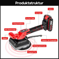 Ricyea 21V-os Csempevibrációs Készülék 5 Sebességgel, 130mm Tapadókoronggal, 0,2-1,2m Csempékhez, Fali Burkolatokhoz - 2 Akkumulátorral és T 2